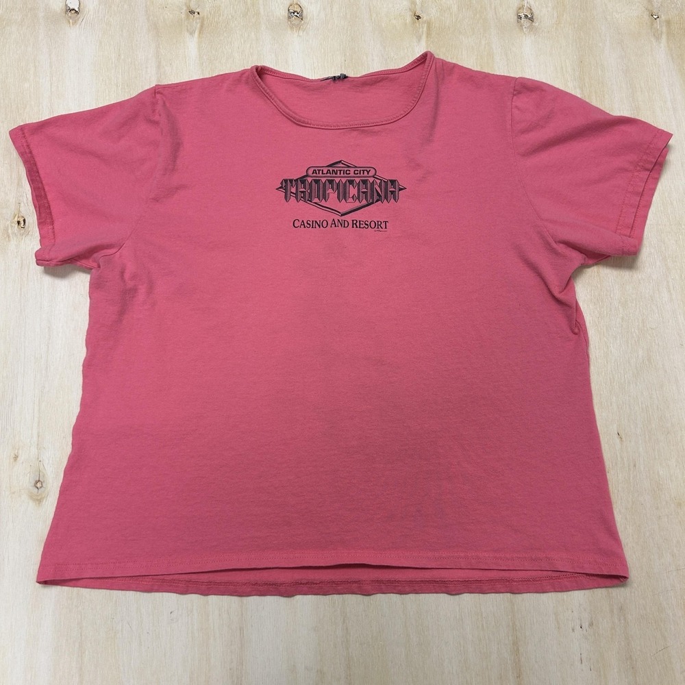 Tropicana Atlantic City Shirt Womens Large Pink Casino Resort Graphic Baby Tee